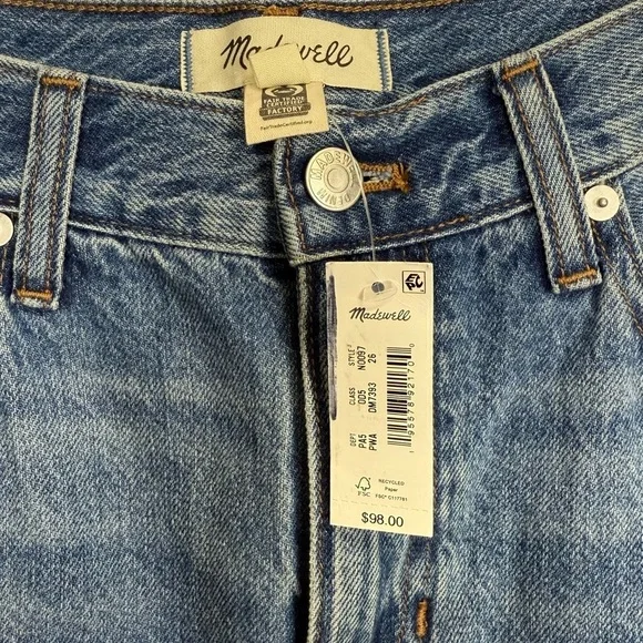 Madewell Mid Rise Denim Maxi Jean Skirt Womens 26 Blue Front Middle Slit NWT - Picture 5 of 12